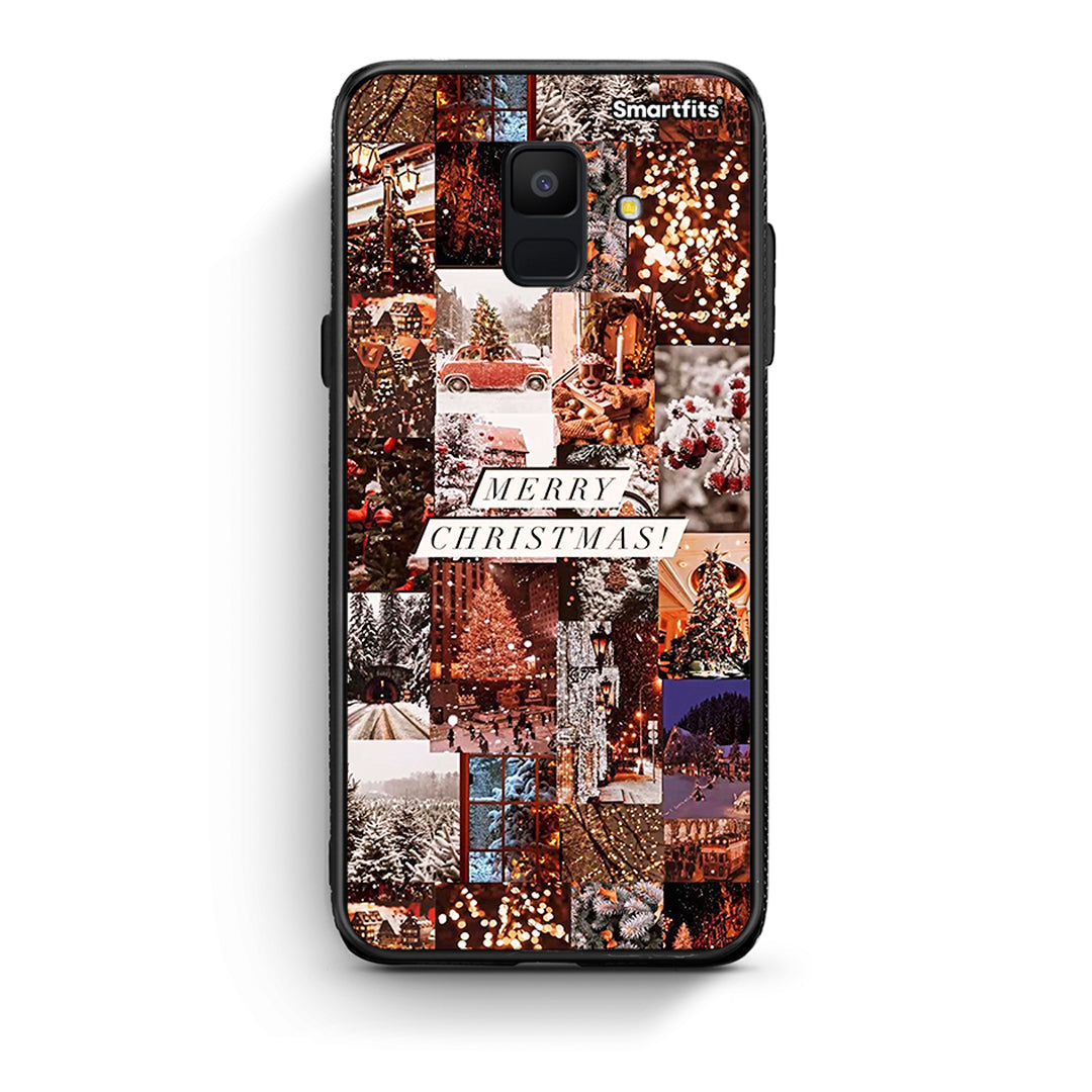 samsung A6 Xmas Collage θήκη από τη Smartfits με σχέδιο στο πίσω μέρος και μαύρο περίβλημα | Smartphone case with colorful back and black bezels by Smartfits