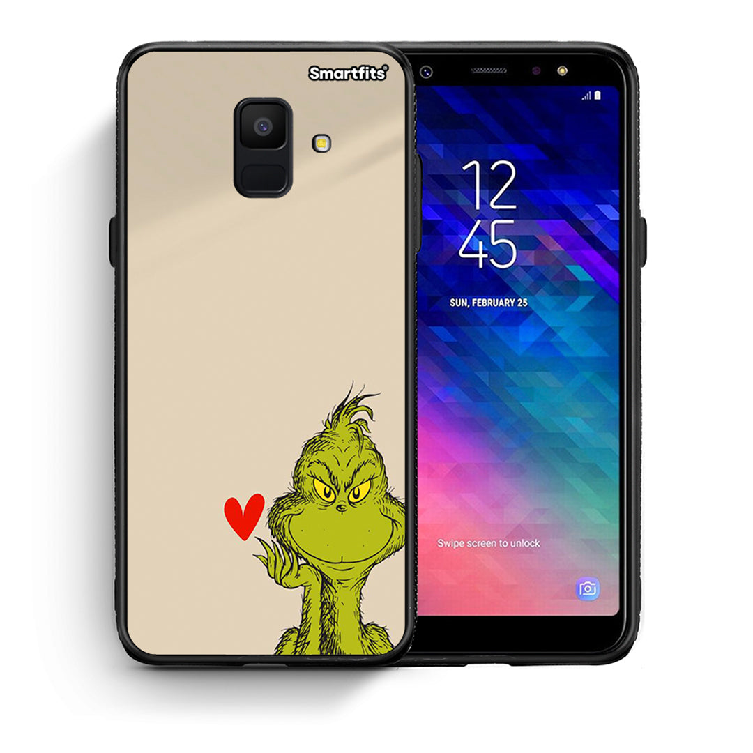 Θήκη Samsung A6 2018 Xmas Grinch από τη Smartfits με σχέδιο στο πίσω μέρος και μαύρο περίβλημα | Samsung A6 2018 Xmas Grinch case with colorful back and black bezels