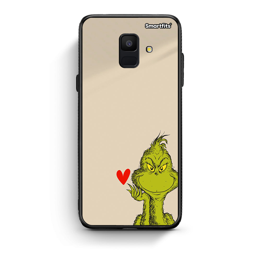 samsung A6 Xmas Grinch θήκη από τη Smartfits με σχέδιο στο πίσω μέρος και μαύρο περίβλημα | Smartphone case with colorful back and black bezels by Smartfits