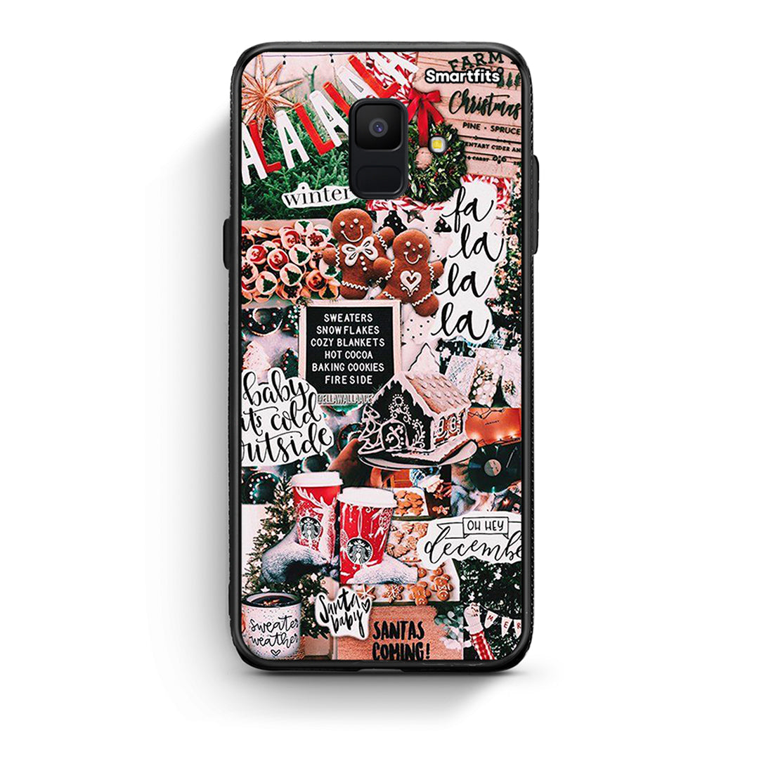 samsung A6 Xmas Habbits θήκη από τη Smartfits με σχέδιο στο πίσω μέρος και μαύρο περίβλημα | Smartphone case with colorful back and black bezels by Smartfits