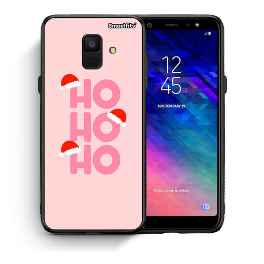 Θήκη Samsung A6 2018 Xmas Ho Ho Ho από τη Smartfits με σχέδιο στο πίσω μέρος και μαύρο περίβλημα | Samsung A6 2018 Xmas Ho Ho Ho case with colorful back and black bezels