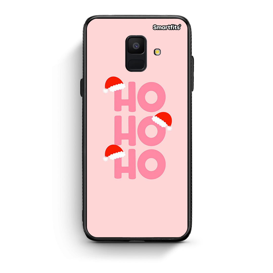 samsung A6 Xmas Ho Ho Ho θήκη από τη Smartfits με σχέδιο στο πίσω μέρος και μαύρο περίβλημα | Smartphone case with colorful back and black bezels by Smartfits