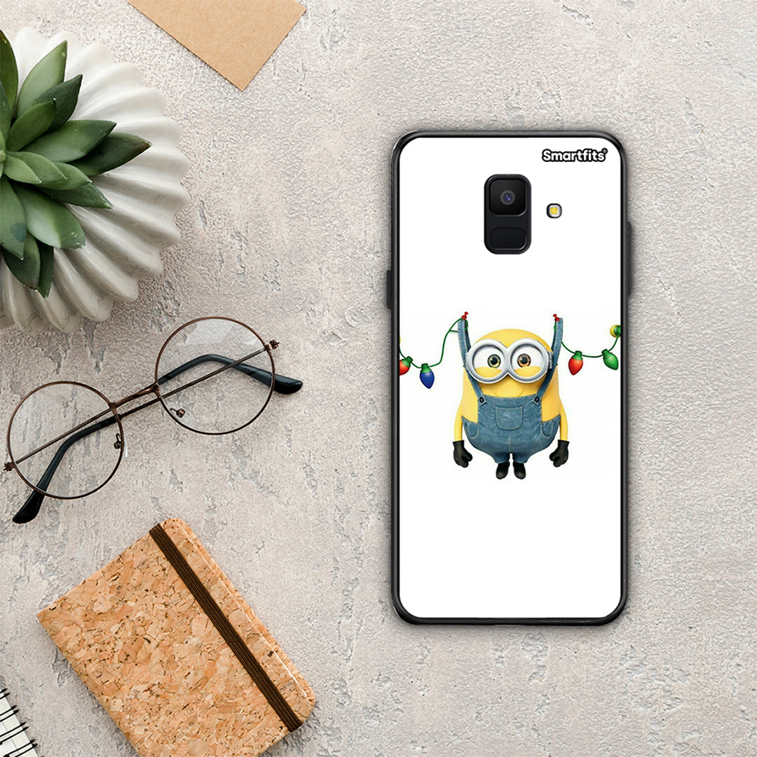 Xmas Minion Lights - Samsung Galaxy A6 2018 θήκη