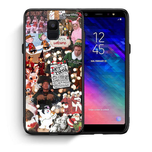 Θήκη Samsung A6 2018 Xmas Movies από τη Smartfits με σχέδιο στο πίσω μέρος και μαύρο περίβλημα | Samsung A6 2018 Xmas Movies case with colorful back and black bezels