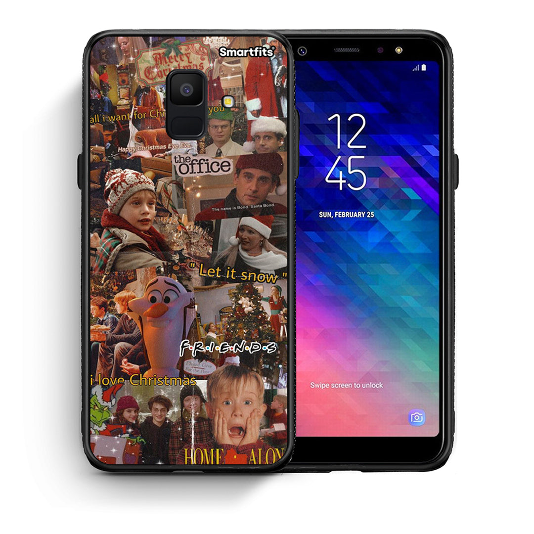 Θήκη Samsung A6 2018 Xmas Wishes από τη Smartfits με σχέδιο στο πίσω μέρος και μαύρο περίβλημα | Samsung A6 2018 Xmas Wishes case with colorful back and black bezels