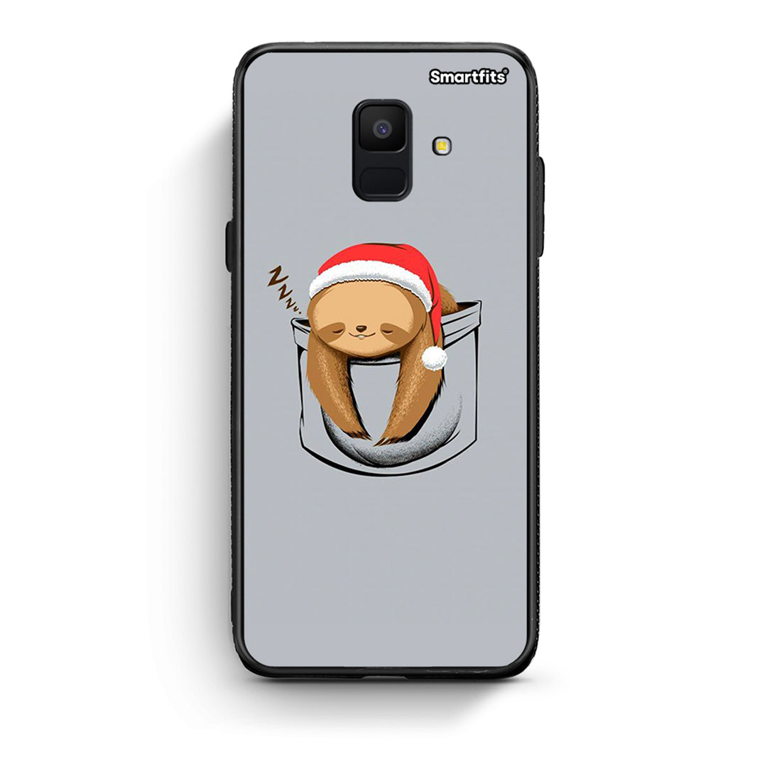 samsung A6 Xmas Zzzz θήκη από τη Smartfits με σχέδιο στο πίσω μέρος και μαύρο περίβλημα | Smartphone case with colorful back and black bezels by Smartfits