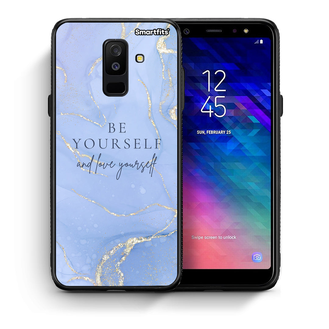 Θήκη Samsung A6+ 2018 Be Yourself από τη Smartfits με σχέδιο στο πίσω μέρος και μαύρο περίβλημα | Samsung A6+ 2018 Be Yourself case with colorful back and black bezels