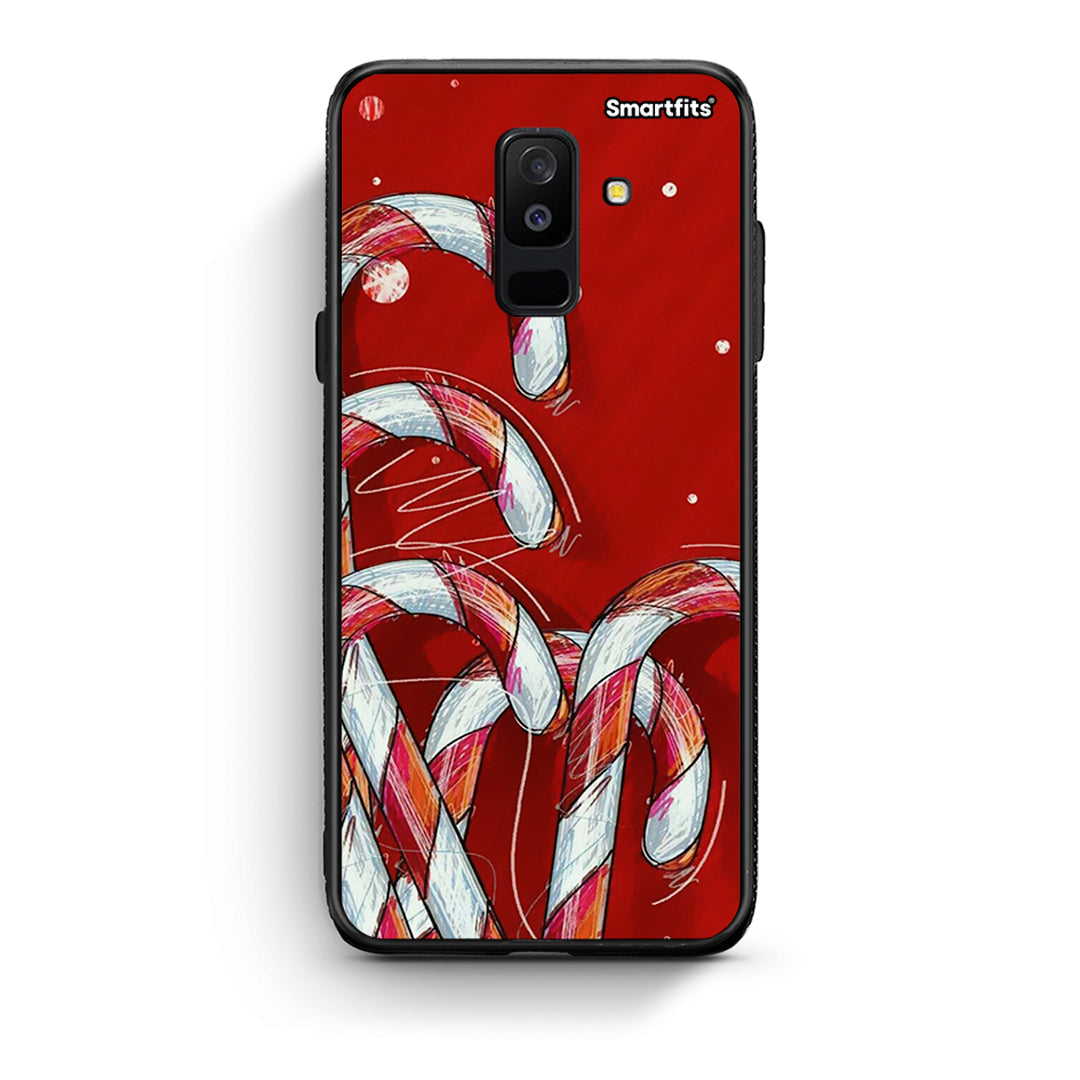 samsung A6 Plus Candy Cane θήκη από τη Smartfits με σχέδιο στο πίσω μέρος και μαύρο περίβλημα | Smartphone case with colorful back and black bezels by Smartfits