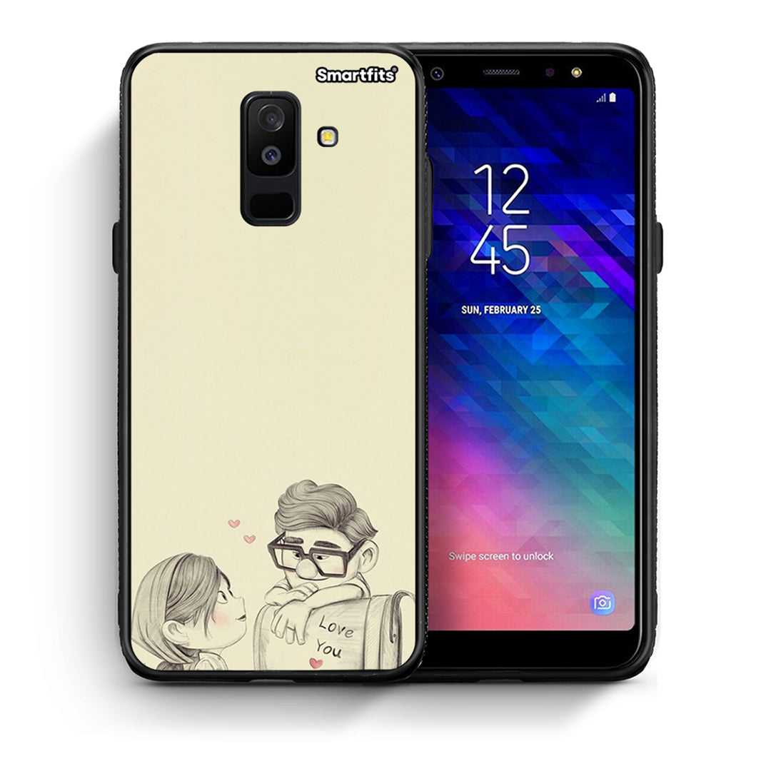 Θήκη Samsung A6+ 2018 Carl And Ellie από τη Smartfits με σχέδιο στο πίσω μέρος και μαύρο περίβλημα | Samsung A6+ 2018 Carl And Ellie case with colorful back and black bezels
