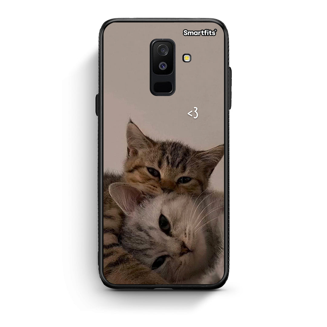 samsung A6 Plus Cats In Love Θήκη από τη Smartfits με σχέδιο στο πίσω μέρος και μαύρο περίβλημα | Smartphone case with colorful back and black bezels by Smartfits
