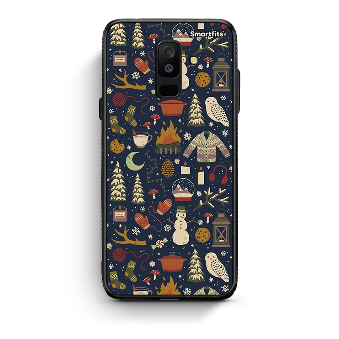 samsung A6 Plus Christmas Elements θήκη από τη Smartfits με σχέδιο στο πίσω μέρος και μαύρο περίβλημα | Smartphone case with colorful back and black bezels by Smartfits