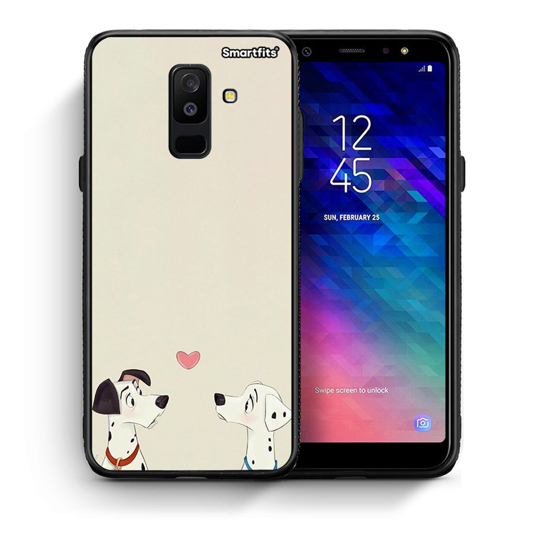 Θήκη Samsung A6+ 2018 Dalmatians Love από τη Smartfits με σχέδιο στο πίσω μέρος και μαύρο περίβλημα | Samsung A6+ 2018 Dalmatians Love case with colorful back and black bezels