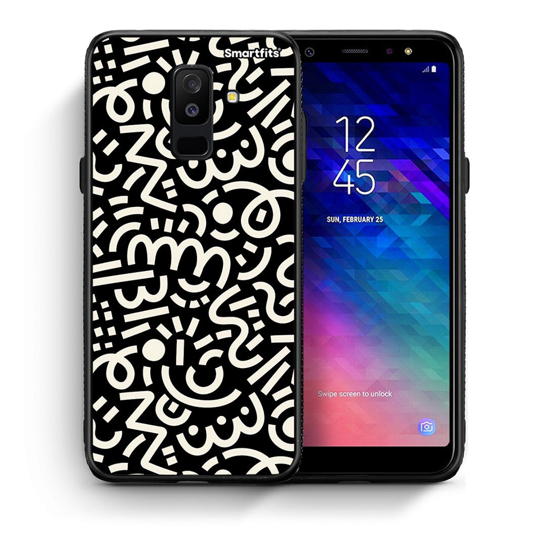 Θήκη Samsung A6+ 2018 Doodle Art από τη Smartfits με σχέδιο στο πίσω μέρος και μαύρο περίβλημα | Samsung A6+ 2018 Doodle Art case with colorful back and black bezels