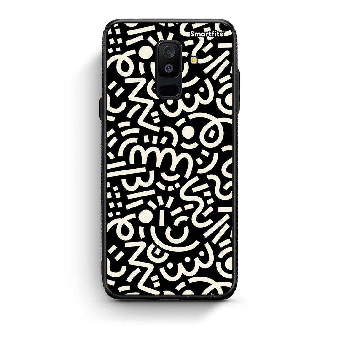 samsung A6 Plus Doodle Art Θήκη από τη Smartfits με σχέδιο στο πίσω μέρος και μαύρο περίβλημα | Smartphone case with colorful back and black bezels by Smartfits