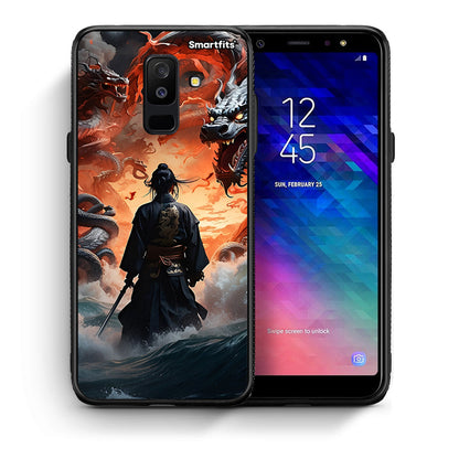 Θήκη Samsung A6+ 2018 Dragons Fight από τη Smartfits με σχέδιο στο πίσω μέρος και μαύρο περίβλημα | Samsung A6+ 2018 Dragons Fight case with colorful back and black bezels