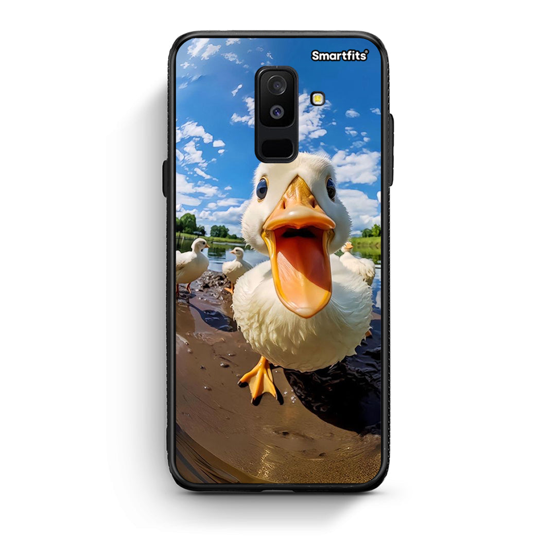 samsung A6 Plus Duck Face θήκη από τη Smartfits με σχέδιο στο πίσω μέρος και μαύρο περίβλημα | Smartphone case with colorful back and black bezels by Smartfits