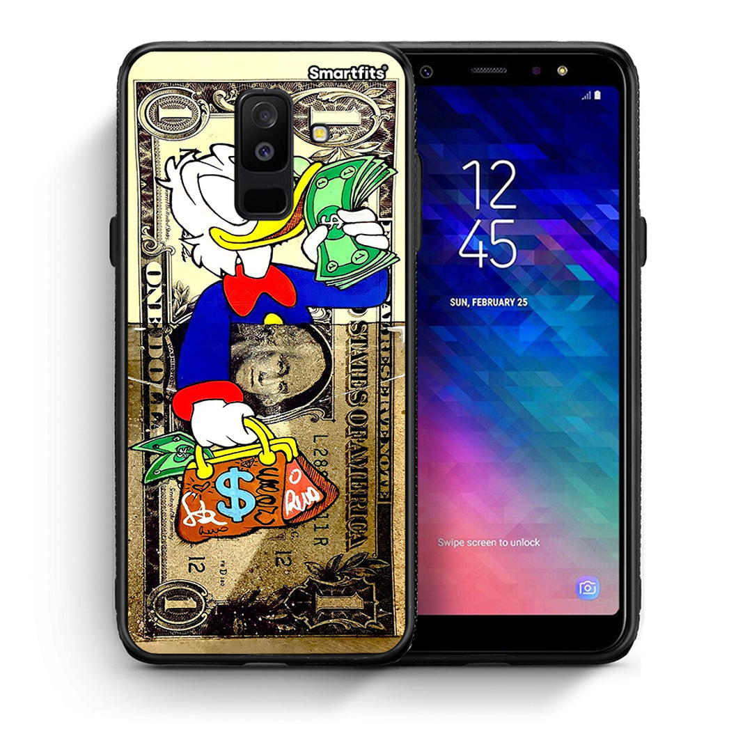 Θήκη Samsung A6+ 2018 Duck Money από τη Smartfits με σχέδιο στο πίσω μέρος και μαύρο περίβλημα | Samsung A6+ 2018 Duck Money case with colorful back and black bezels