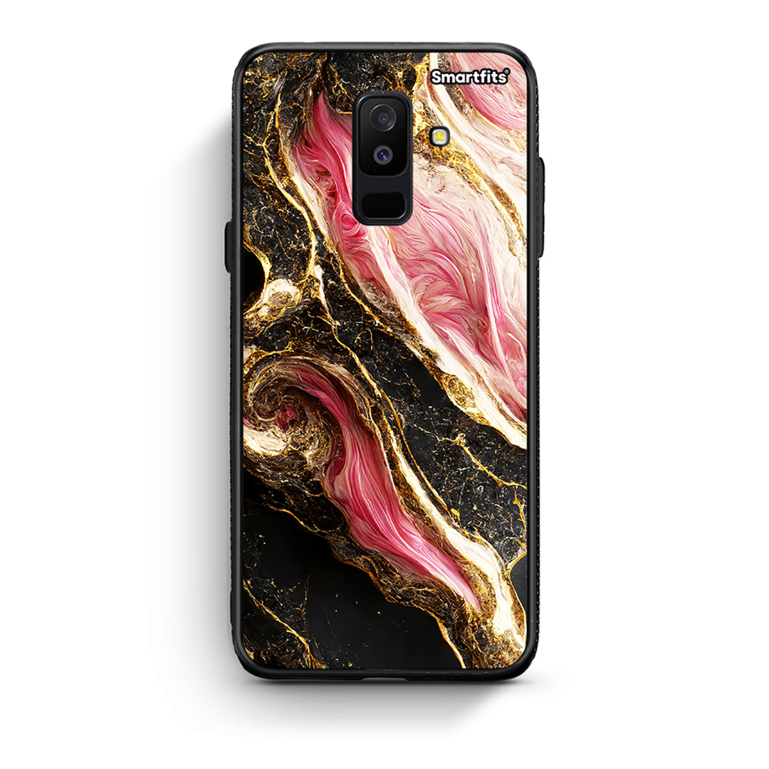 samsung A6 Plus Glamorous Pink Marble θήκη από τη Smartfits με σχέδιο στο πίσω μέρος και μαύρο περίβλημα | Smartphone case with colorful back and black bezels by Smartfits