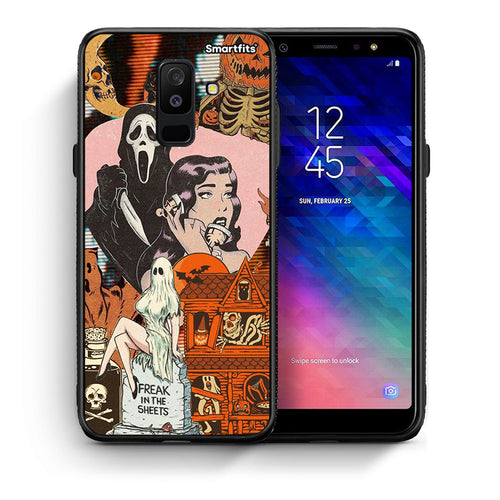 Θήκη Samsung A6+ 2018 Halloween Collage από τη Smartfits με σχέδιο στο πίσω μέρος και μαύρο περίβλημα | Samsung A6+ 2018 Halloween Collage case with colorful back and black bezels