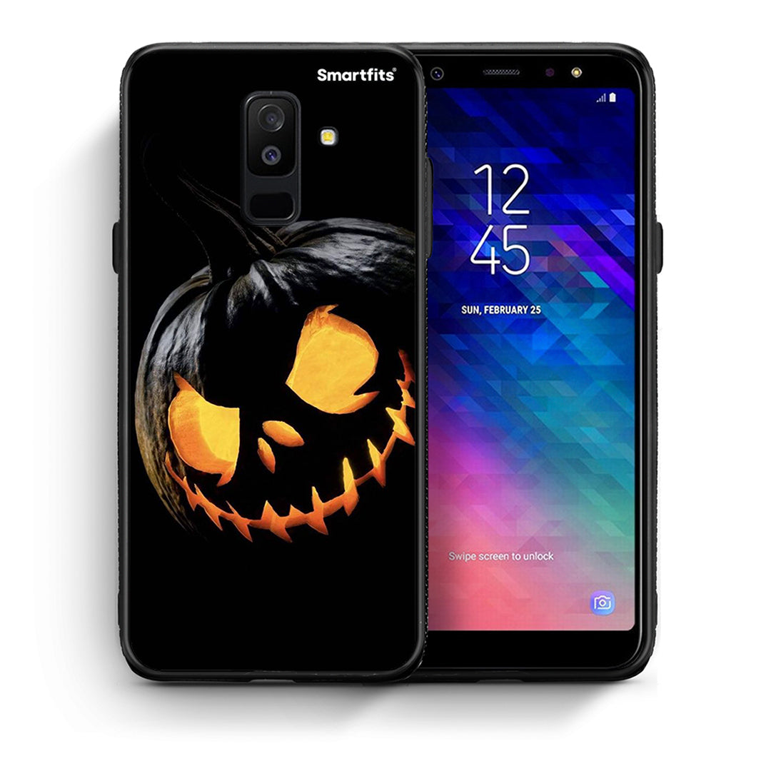 Θήκη Samsung A6+ 2018 Halloween Scary Pumpkin από τη Smartfits με σχέδιο στο πίσω μέρος και μαύρο περίβλημα | Samsung A6+ 2018 Halloween Scary Pumpkin case with colorful back and black bezels
