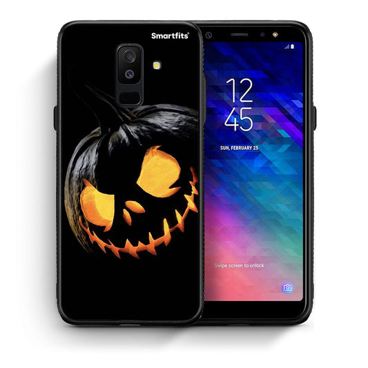 Θήκη Samsung A6+ 2018 Halloween Scary Pumpkin από τη Smartfits με σχέδιο στο πίσω μέρος και μαύρο περίβλημα | Samsung A6+ 2018 Halloween Scary Pumpkin case with colorful back and black bezels