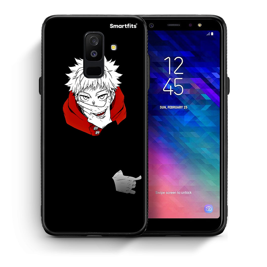 Θήκη Samsung A6+ 2018 Itadori Anime από τη Smartfits με σχέδιο στο πίσω μέρος και μαύρο περίβλημα | Samsung A6+ 2018 Itadori Anime case with colorful back and black bezels
