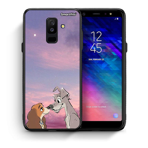 Θήκη Samsung A6+ 2018 Lady And Tramp από τη Smartfits με σχέδιο στο πίσω μέρος και μαύρο περίβλημα | Samsung A6+ 2018 Lady And Tramp case with colorful back and black bezels