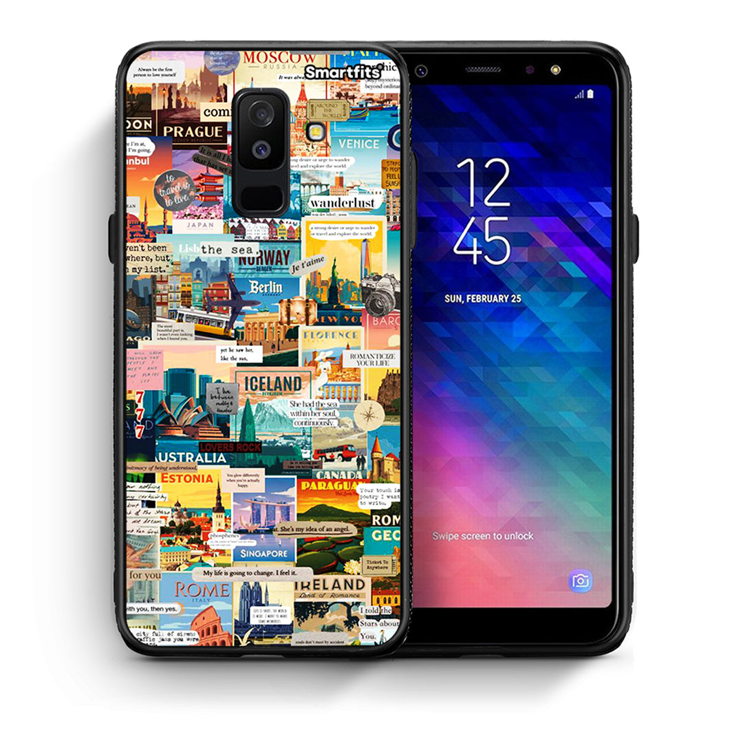 Θήκη Samsung A6+ 2018 Live To Travel από τη Smartfits με σχέδιο στο πίσω μέρος και μαύρο περίβλημα | Samsung A6+ 2018 Live To Travel case with colorful back and black bezels