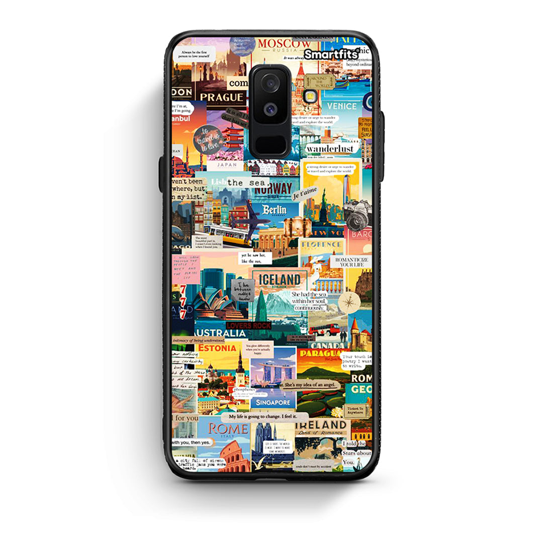 samsung A6 Plus Live To Travel θήκη από τη Smartfits με σχέδιο στο πίσω μέρος και μαύρο περίβλημα | Smartphone case with colorful back and black bezels by Smartfits