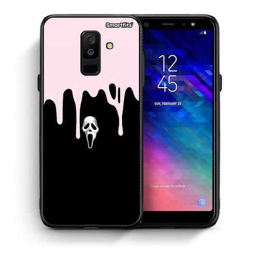 Θήκη Samsung A6+ 2018 Melting Halloween Mask από τη Smartfits με σχέδιο στο πίσω μέρος και μαύρο περίβλημα | Samsung A6+ 2018 Melting Halloween Mask case with colorful back and black bezels