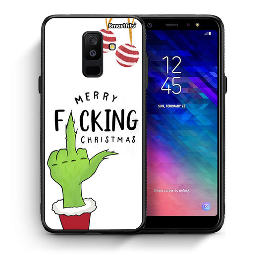 Θήκη Samsung A6+ 2018 Merry F Xmas από τη Smartfits με σχέδιο στο πίσω μέρος και μαύρο περίβλημα | Samsung A6+ 2018 Merry F Xmas case with colorful back and black bezels