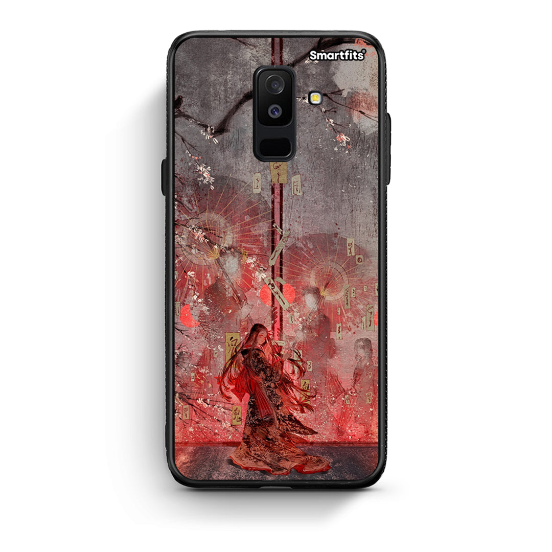 samsung A6 Plus Nezuko Kamado θήκη από τη Smartfits με σχέδιο στο πίσω μέρος και μαύρο περίβλημα | Smartphone case with colorful back and black bezels by Smartfits