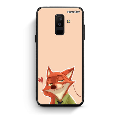 samsung A6 Plus Nick Wilde And Judy Hopps Love 1 θήκη από τη Smartfits με σχέδιο στο πίσω μέρος και μαύρο περίβλημα | Smartphone case with colorful back and black bezels by Smartfits