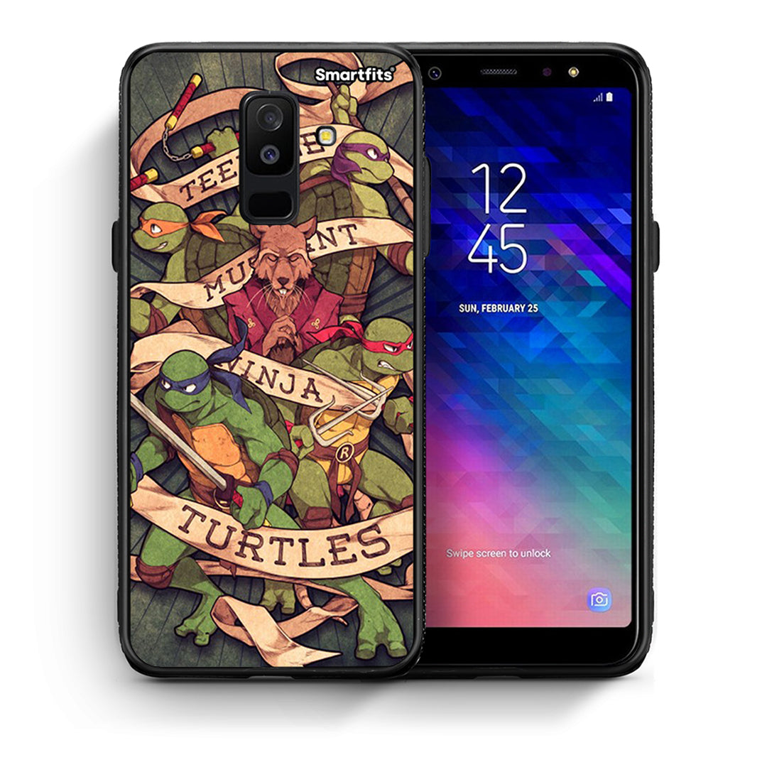 Θήκη Samsung A6+ 2018 Ninja Turtles από τη Smartfits με σχέδιο στο πίσω μέρος και μαύρο περίβλημα | Samsung A6+ 2018 Ninja Turtles case with colorful back and black bezels