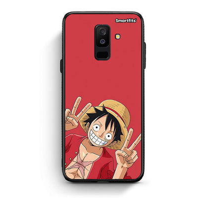samsung A6 Plus Pirate Luffy Θήκη από τη Smartfits με σχέδιο στο πίσω μέρος και μαύρο περίβλημα | Smartphone case with colorful back and black bezels by Smartfits