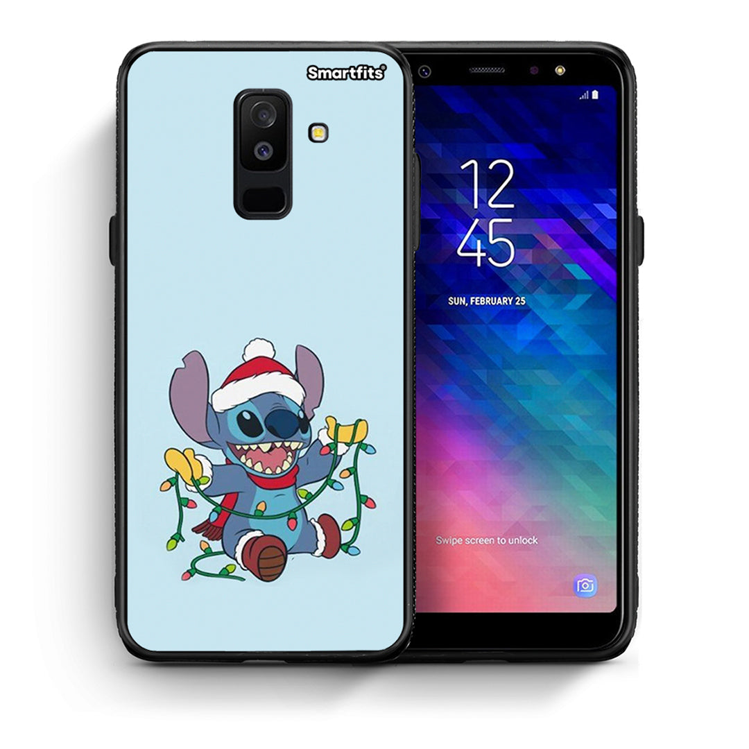 Θήκη Samsung A6+ 2018 Santa Stich από τη Smartfits με σχέδιο στο πίσω μέρος και μαύρο περίβλημα | Samsung A6+ 2018 Santa Stich case with colorful back and black bezels