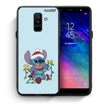 Θήκη Samsung A6+ 2018 Santa Stich από τη Smartfits με σχέδιο στο πίσω μέρος και μαύρο περίβλημα | Samsung A6+ 2018 Santa Stich case with colorful back and black bezels