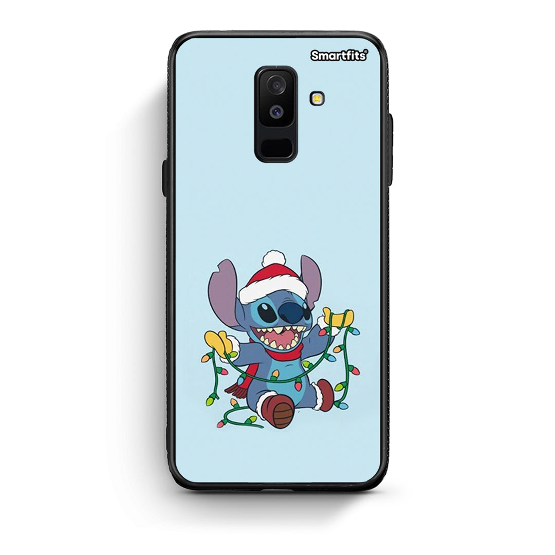samsung A6 Plus Santa Stich θήκη από τη Smartfits με σχέδιο στο πίσω μέρος και μαύρο περίβλημα | Smartphone case with colorful back and black bezels by Smartfits