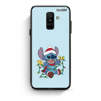 samsung A6 Plus Santa Stich θήκη από τη Smartfits με σχέδιο στο πίσω μέρος και μαύρο περίβλημα | Smartphone case with colorful back and black bezels by Smartfits