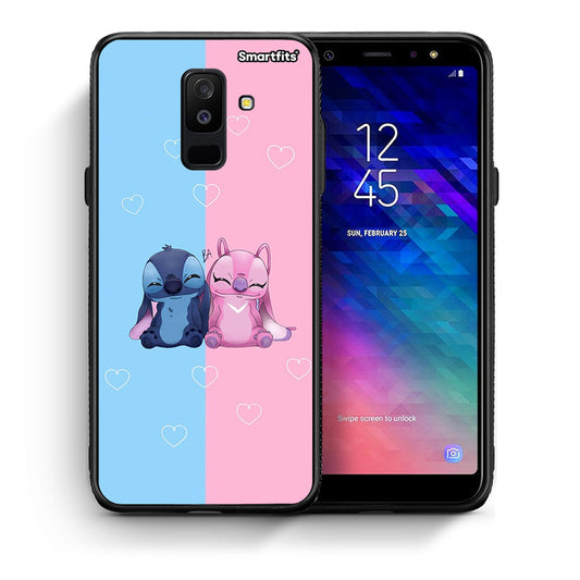 Θήκη Samsung A6+ 2018 Stitch And Angel από τη Smartfits με σχέδιο στο πίσω μέρος και μαύρο περίβλημα | Samsung A6+ 2018 Stitch And Angel case with colorful back and black bezels