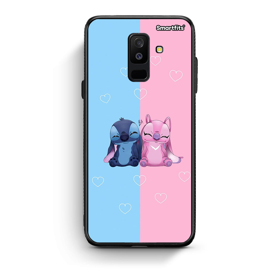 samsung A6 Plus Stitch And Angel θήκη από τη Smartfits με σχέδιο στο πίσω μέρος και μαύρο περίβλημα | Smartphone case with colorful back and black bezels by Smartfits