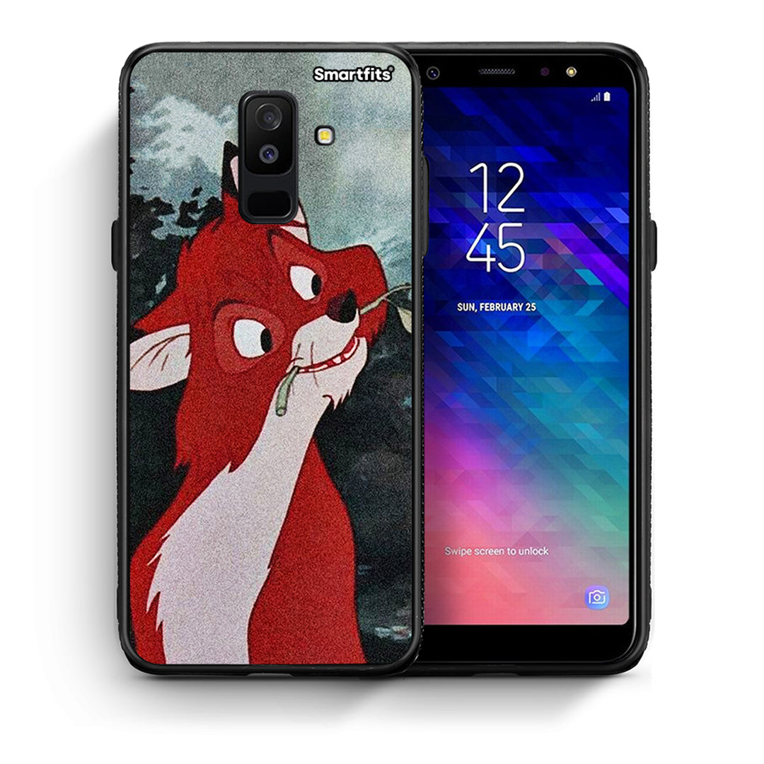 Θήκη Samsung A6+ 2018 Tod And Vixey Love 1 από τη Smartfits με σχέδιο στο πίσω μέρος και μαύρο περίβλημα | Samsung A6+ 2018 Tod And Vixey Love 1 case with colorful back and black bezels