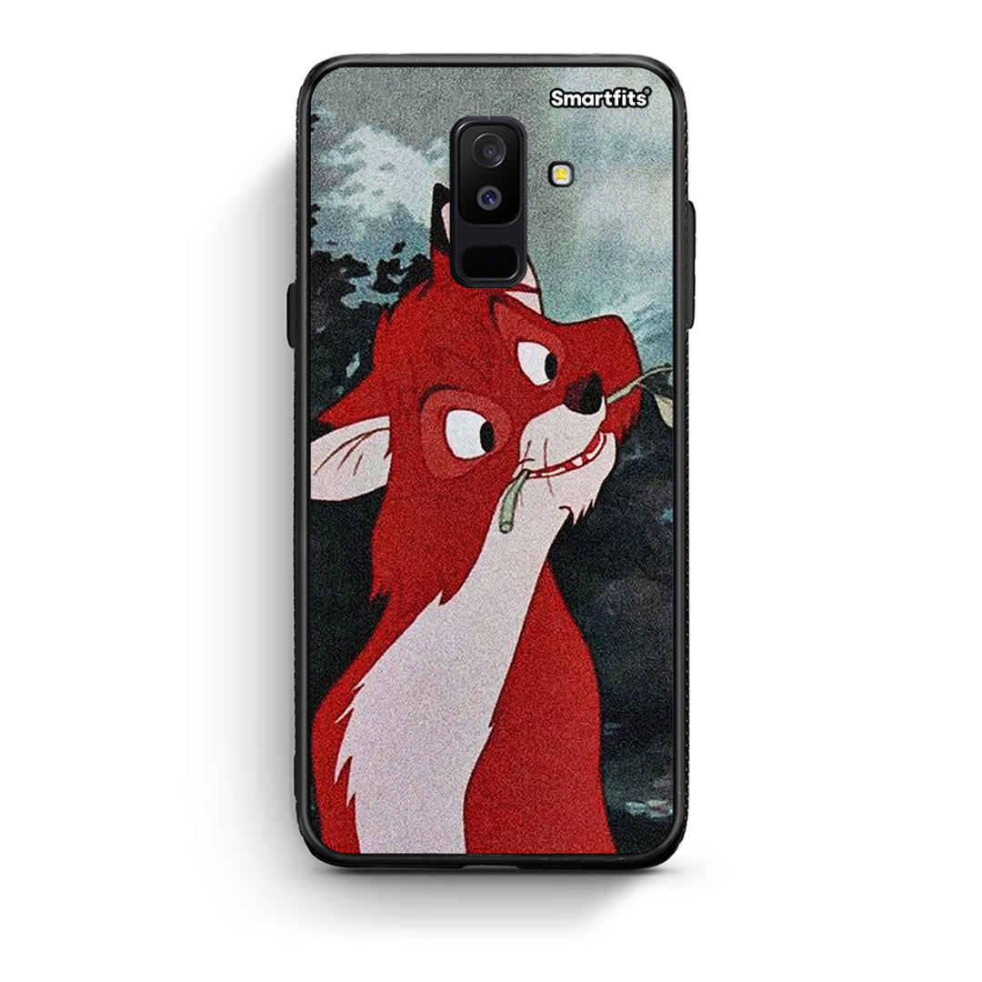 samsung A6 Plus Tod And Vixey Love 1 θήκη από τη Smartfits με σχέδιο στο πίσω μέρος και μαύρο περίβλημα | Smartphone case with colorful back and black bezels by Smartfits