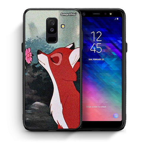 Θήκη Samsung A6+ 2018 Tod And Vixey Love 2 από τη Smartfits με σχέδιο στο πίσω μέρος και μαύρο περίβλημα | Samsung A6+ 2018 Tod And Vixey Love 2 case with colorful back and black bezels