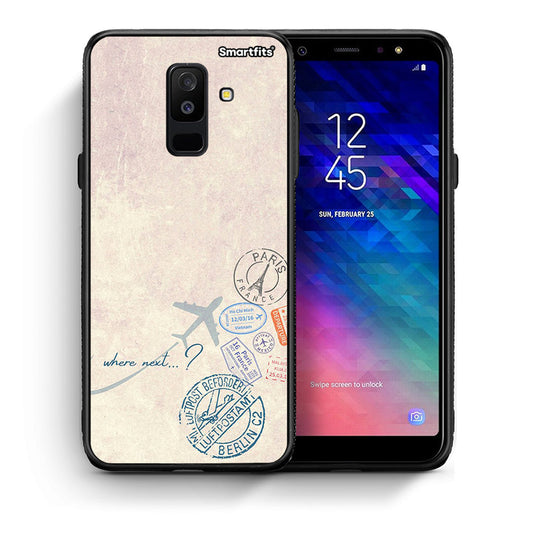 Θήκη Samsung A6+ 2018 Where Next από τη Smartfits με σχέδιο στο πίσω μέρος και μαύρο περίβλημα | Samsung A6+ 2018 Where Next case with colorful back and black bezels