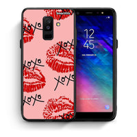 Thumbnail for Θήκη Samsung A6+ 2018 XOXO Lips από τη Smartfits με σχέδιο στο πίσω μέρος και μαύρο περίβλημα | Samsung A6+ 2018 XOXO Lips case with colorful back and black bezels