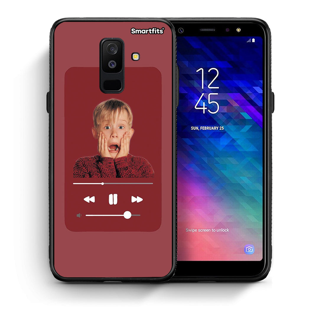 Θήκη Samsung A6+ 2018 Xmas Alone Music από τη Smartfits με σχέδιο στο πίσω μέρος και μαύρο περίβλημα | Samsung A6+ 2018 Xmas Alone Music case with colorful back and black bezels