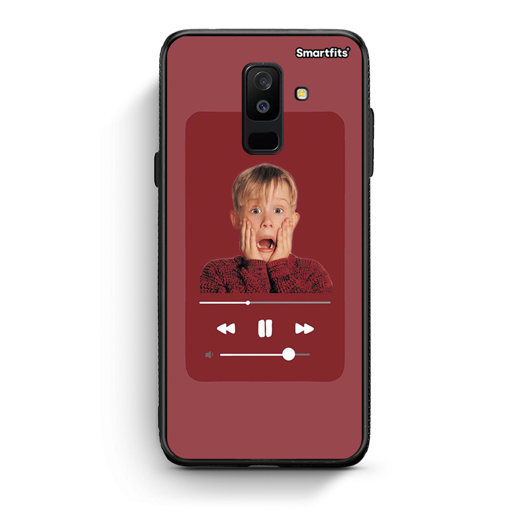 samsung A6 Plus Xmas Alone Music θήκη από τη Smartfits με σχέδιο στο πίσω μέρος και μαύρο περίβλημα | Smartphone case with colorful back and black bezels by Smartfits