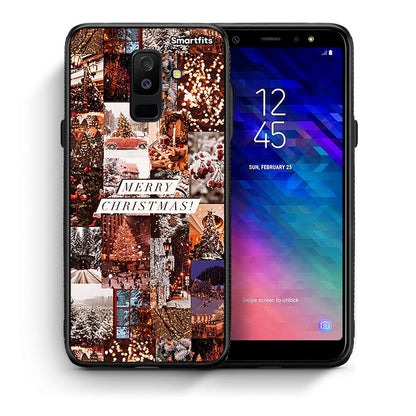 Θήκη Samsung A6+ 2018 Xmas Collage από τη Smartfits με σχέδιο στο πίσω μέρος και μαύρο περίβλημα | Samsung A6+ 2018 Xmas Collage case with colorful back and black bezels