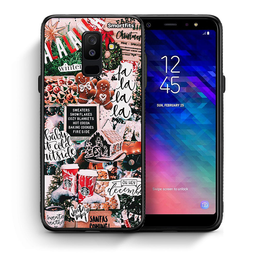 Θήκη Samsung A6+ 2018 Xmas Habbits από τη Smartfits με σχέδιο στο πίσω μέρος και μαύρο περίβλημα | Samsung A6+ 2018 Xmas Habbits case with colorful back and black bezels